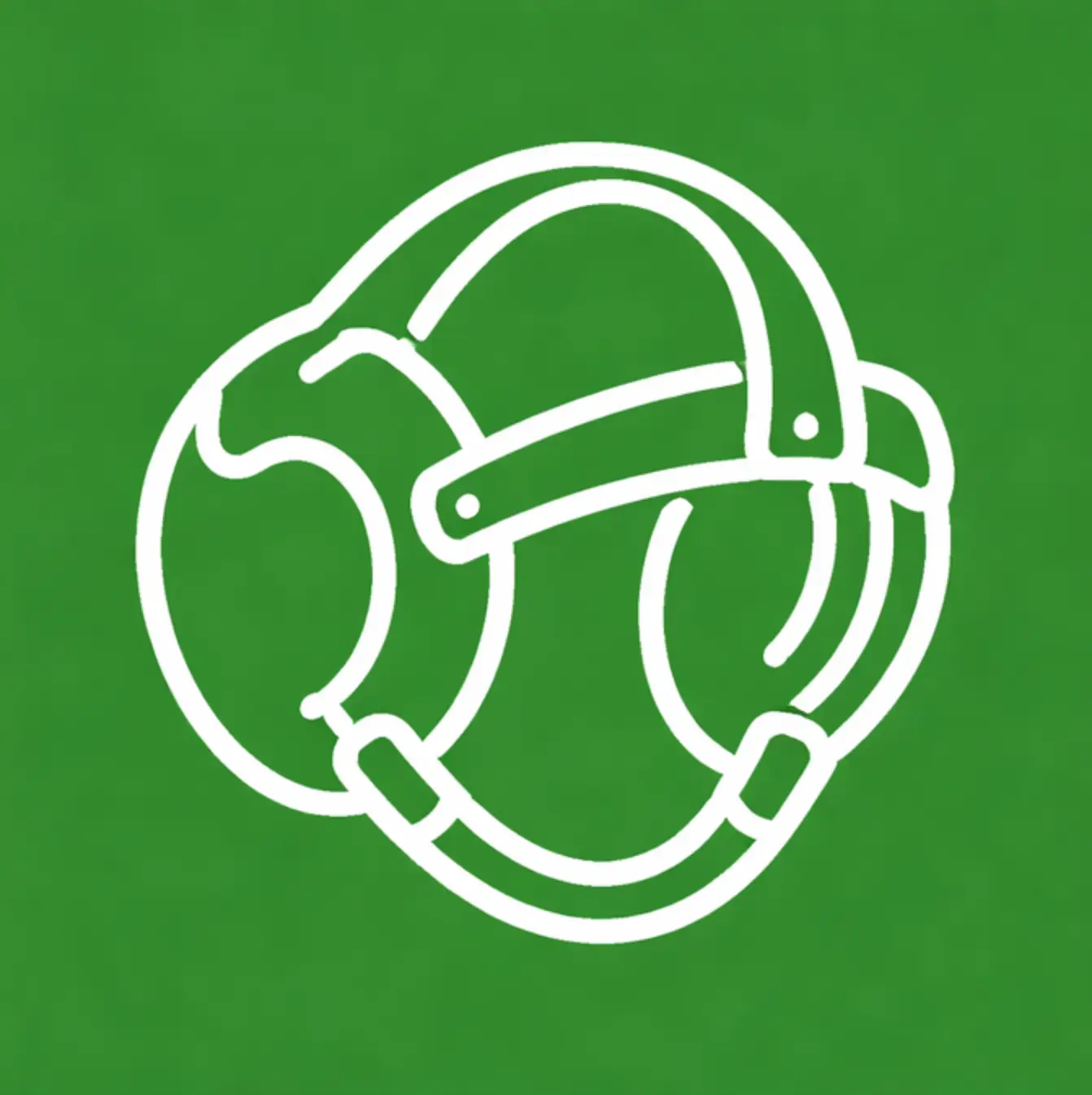 Wrestling headgear icon on green background